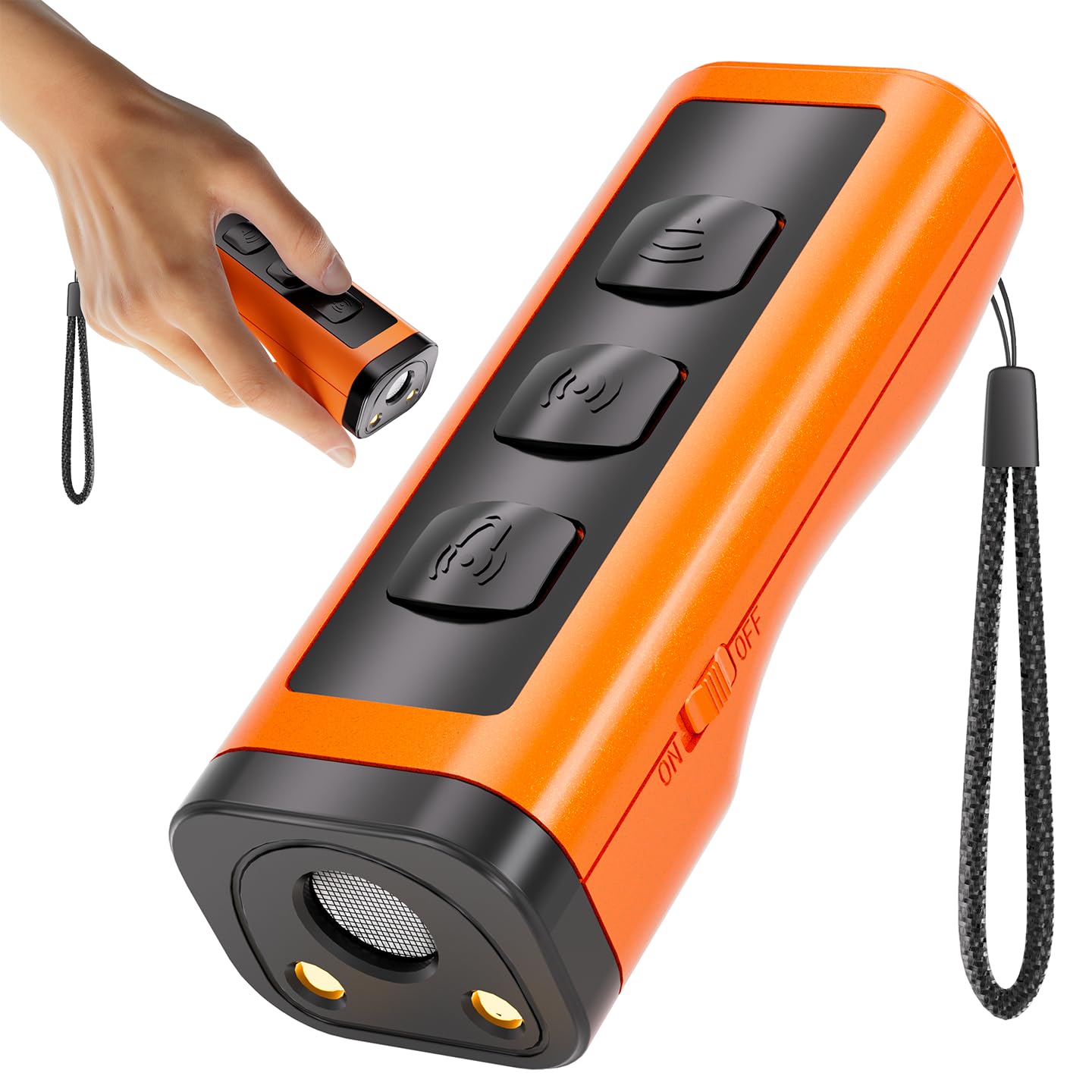 Dog Bark Deterrent Devices Rechargeable Anti-Barking Device for Dogs 50ft Long Range Ultrasonic Correct Your Dogs Bad Behavior at the Push of aButton Better Than Shock Collars or Dog Training Collars