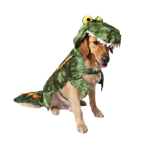 Mogoko Funny Dog Crocodile Costumes Pet Halloween Alligator Cosplay Dress Adorable Cat Apparel Animal Warm Outfits Clothes(XL Size)